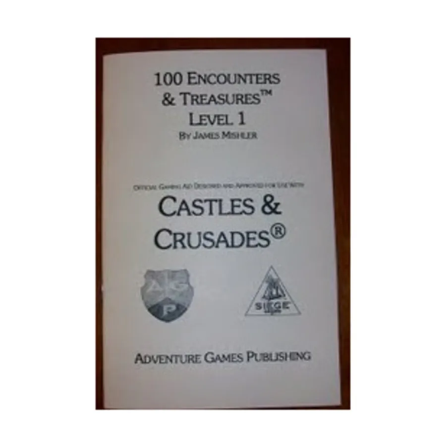100 Encounters & Treasures - Level 1, Castles & Crusades (Adventure Games Publishing), мягкая обложка
100 Encounters & Treasures - Level 1, Castles & Crusades (Adventure Games Publishing), мягкая обложка