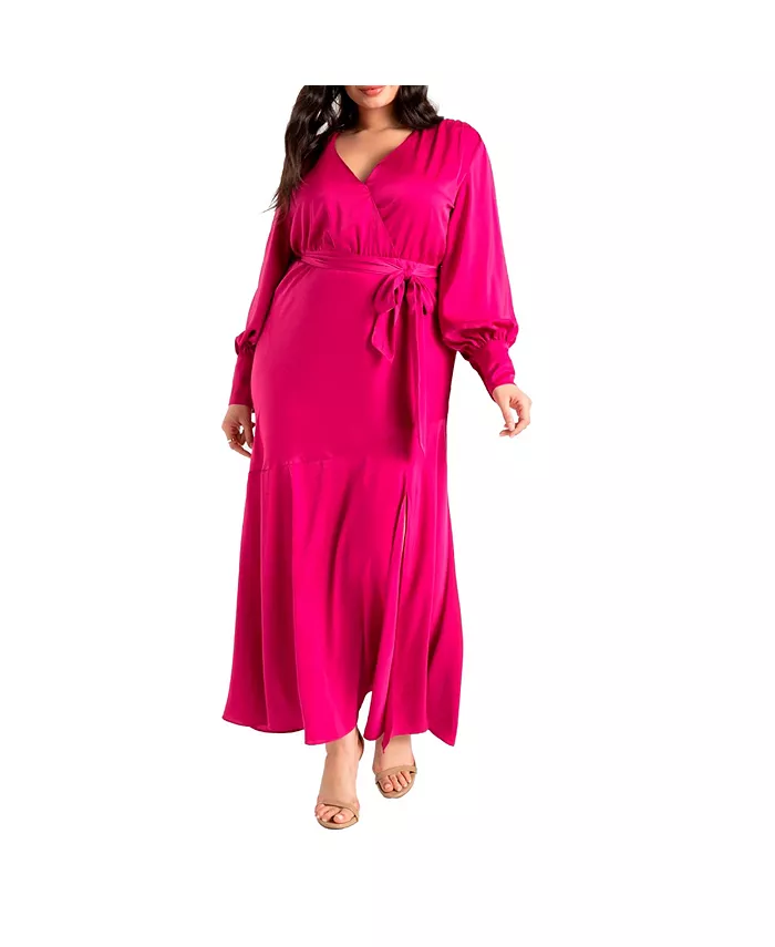 Женское сатиновое платье макси Eloquii, розовый
Женское сатиновое платье макси Eloquii, розовый