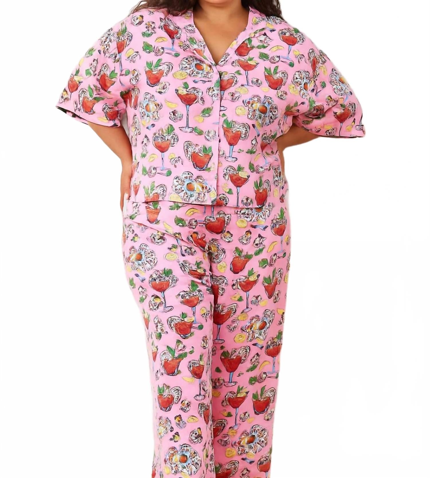 Пижамный комплект «Коктейль из креветок» - Plus в розовом цвете Printfresh
Пижамный комплект «Коктейль из креветок» - Plus в розовом цвете Printfresh