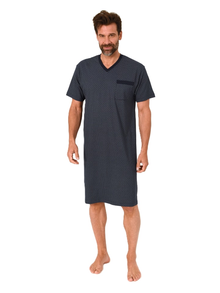 Ночная рубашка больших размеров с короткими рукавами темно-синего цвета NORMANN
Ночная рубашка больших размеров с короткими рукавами темно-синего цвета NORMANN