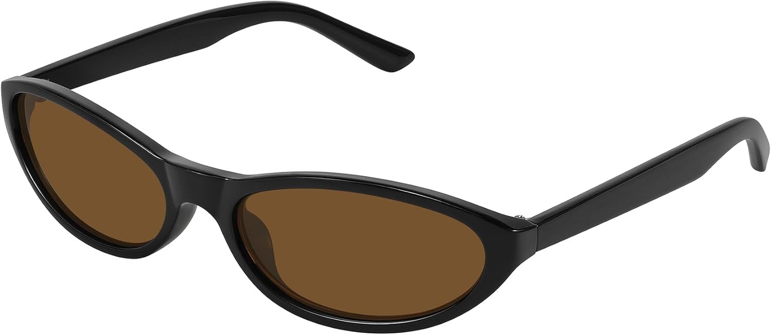 Узкие ретро-овальные солнцезащитные очки для женщин, модные маленькие солнцезащитные очки «кошачий глаз» в винтажном стиле с защитой от УФ-излучения FZN830 Fozono, Black Frame/ Brown Lens
Узкие ретро-овальные солнцезащитные очки для женщин, модные маленькие солнцезащитные очки «кошачий глаз» в винтажном стиле с защитой от УФ-излучения FZN830 Fozono, Black Frame/ Brown Lens