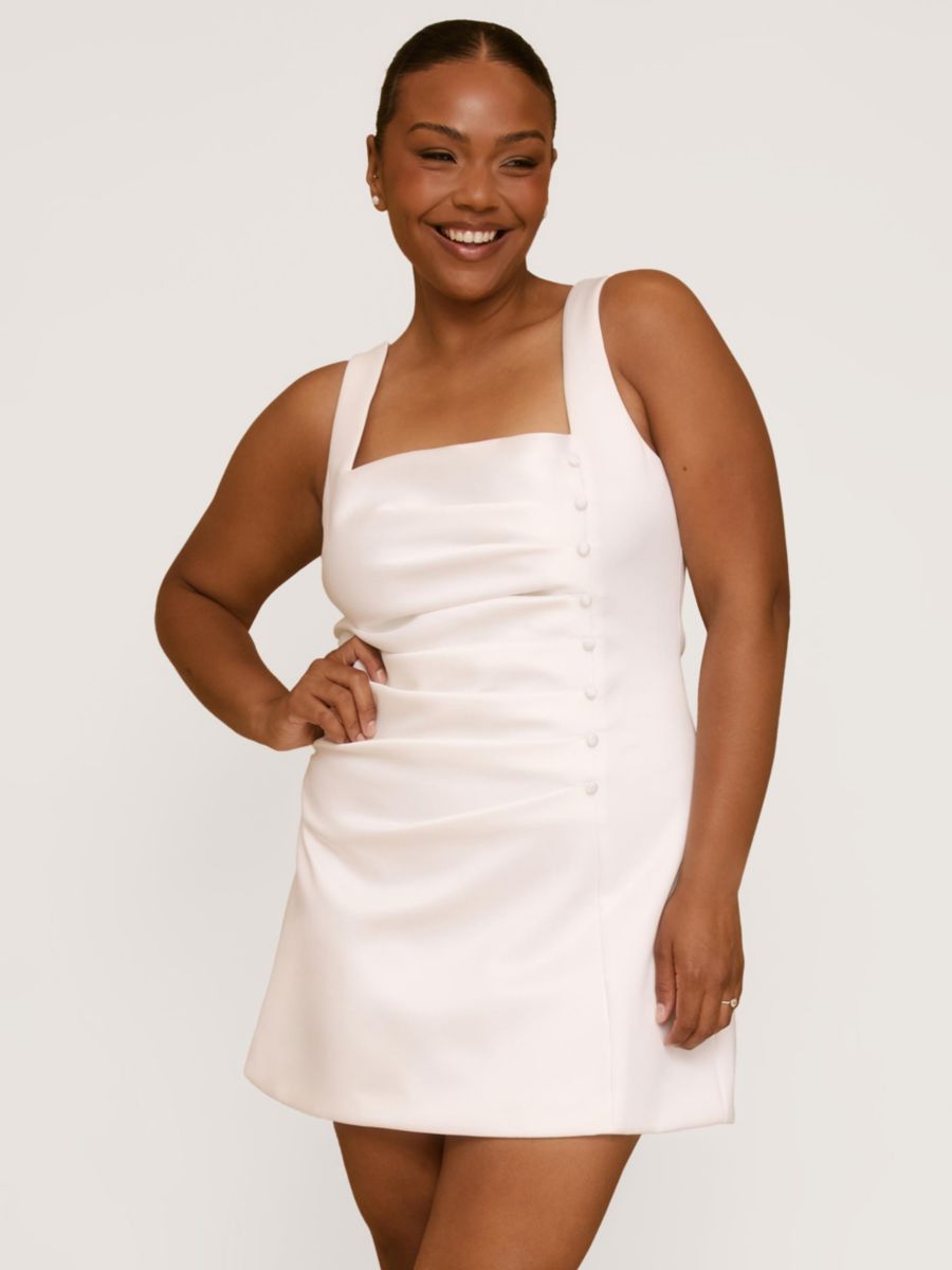 Женское атласное мини-платье Bonnie с квадратным вырезом Six Stories, White
Женское атласное мини-платье Bonnie с квадратным вырезом Six Stories, White