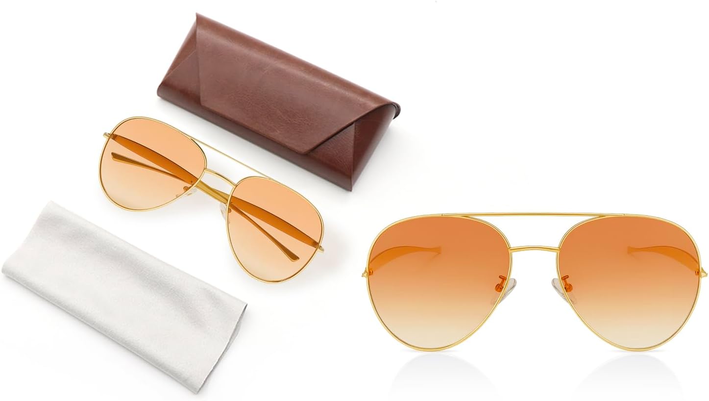 Солнцезащитные очки-авиаторы для женщин и мужчин, модные большие линзы, блокирующие как UVA, так и UVB излучение, идеально подходят для занятий спортом на открытом воздухе Alkascal, Gold/Double Tea
Солнцезащитные очки-авиаторы для женщин и мужчин, модные большие линзы, блокирующие как UVA, так и UVB излучение, идеально подходят для занятий спортом на открытом воздухе Alkascal, Gold/Double Tea