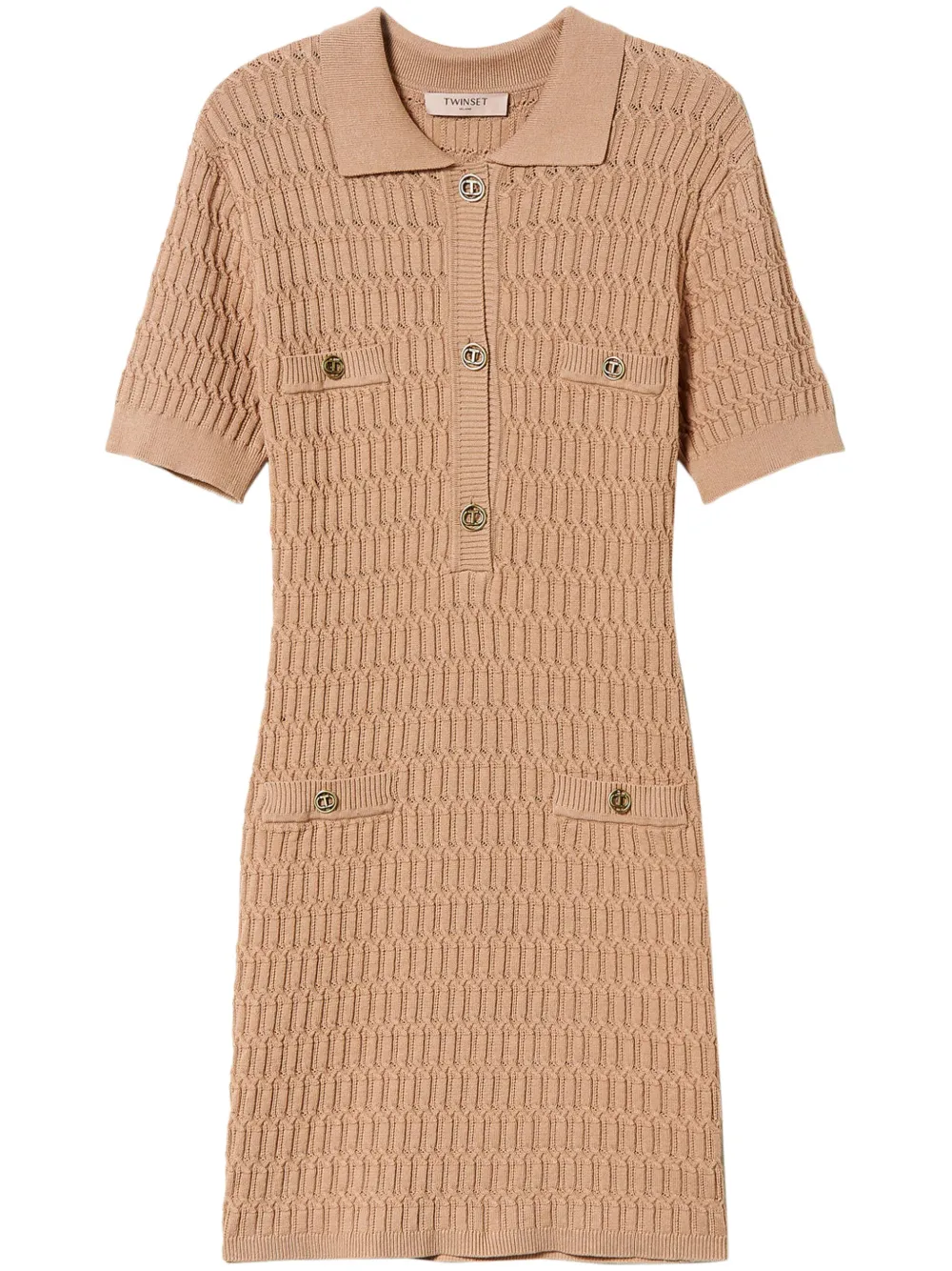 Трикотажное платье мини TWINSET, коричневый
Трикотажное платье мини TWINSET, коричневый
