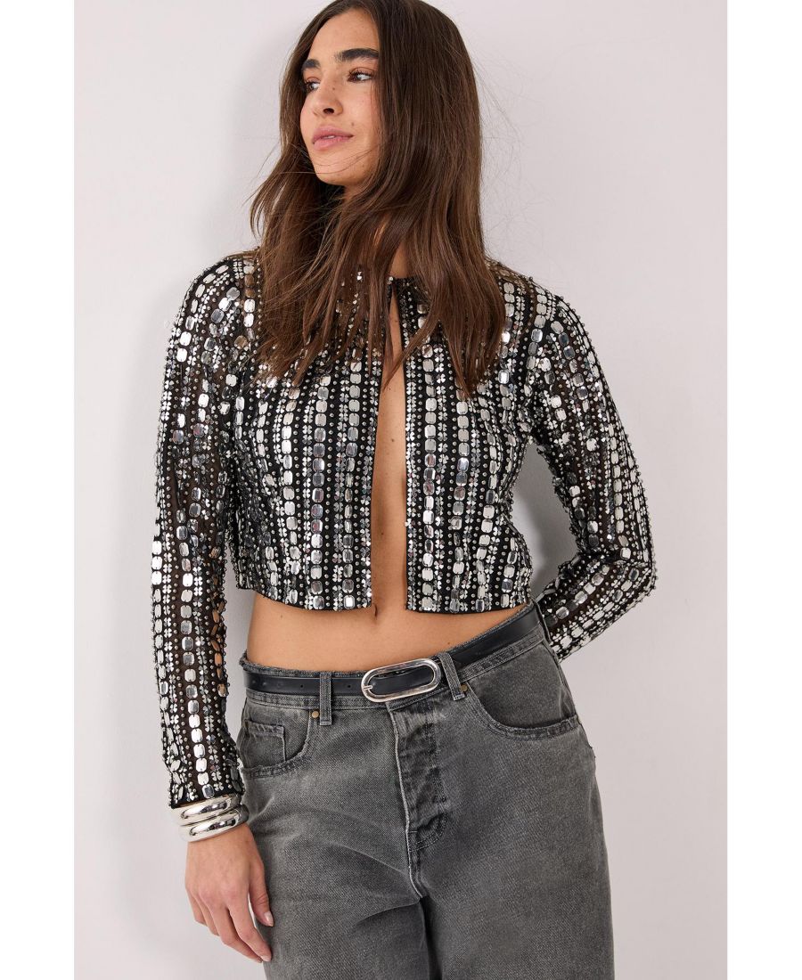 Женская жакет с длинными рукавами, украшенный бисером Nasty Gal, Black
Женская жакет с длинными рукавами, украшенный бисером Nasty Gal, Black