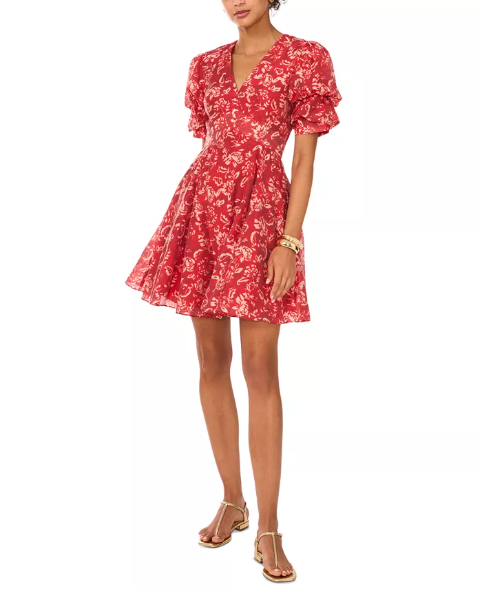 Женское платье с V-образным вырезом, принтом и рукавами-пузырь 1.STATE, красный
Женское платье с V-образным вырезом, принтом и рукавами-пузырь 1.STATE, красный