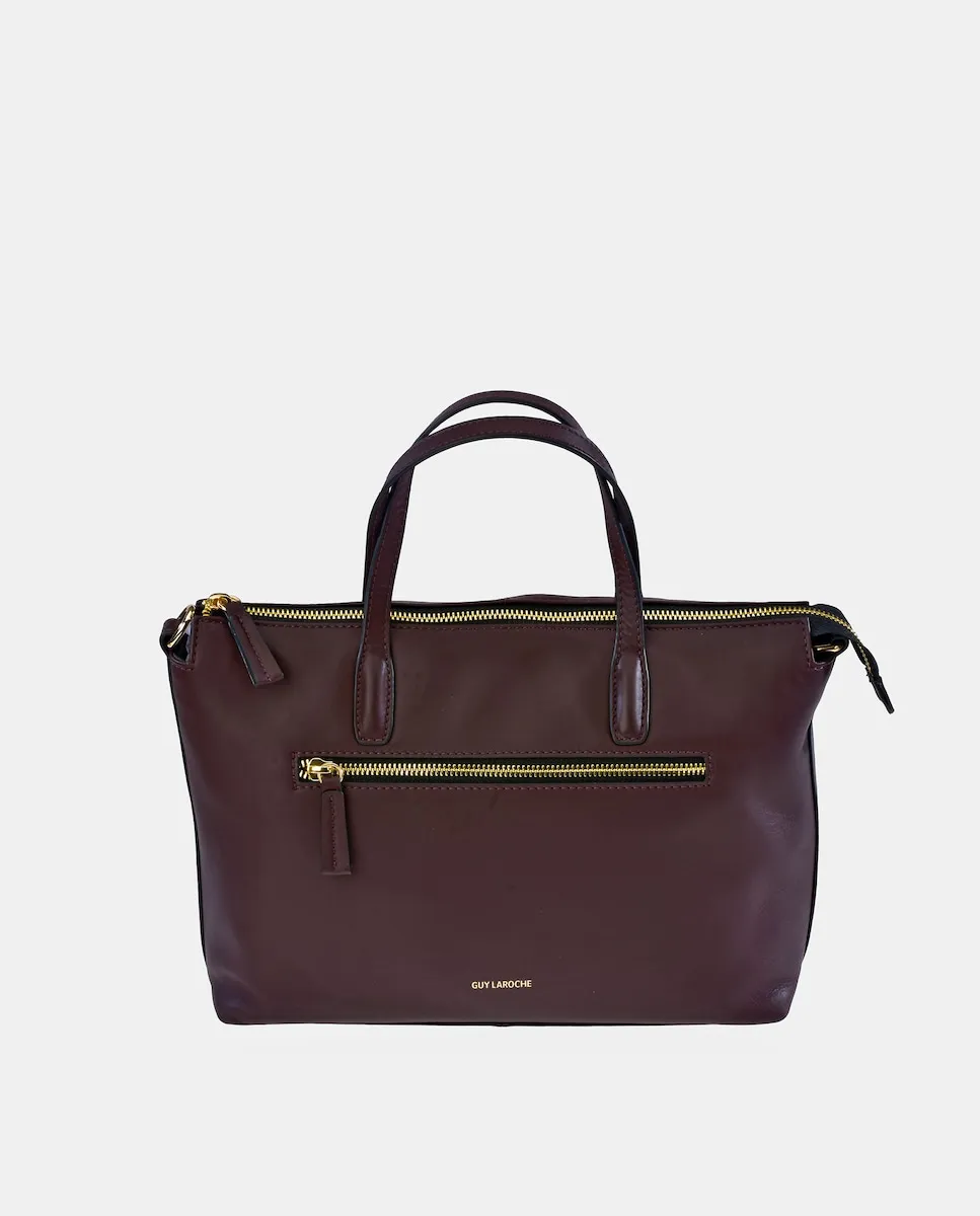 Кожаная сумка для переноски с двумя ручками и плечевым ремнем Guy Laroche, бордовый
Кожаная сумка для переноски с двумя ручками и плечевым ремнем Guy Laroche, бордовый