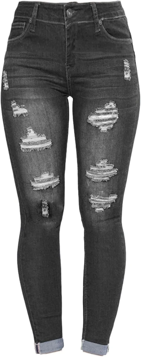 Andongnywell женские джинсы с высокой талией, рваные, distressed, с эффектом подтяжки
Andongnywell женские джинсы с высокой талией, рваные, distressed, с эффектом подтяжки