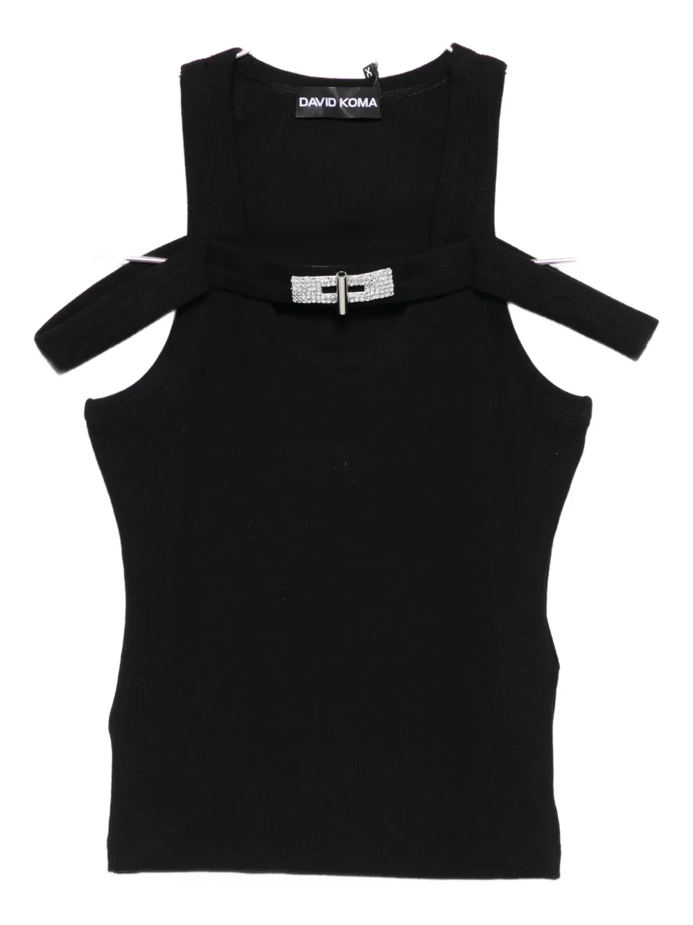 Топ, украшенный кристаллами David Koma, черный
Топ, украшенный кристаллами David Koma, черный