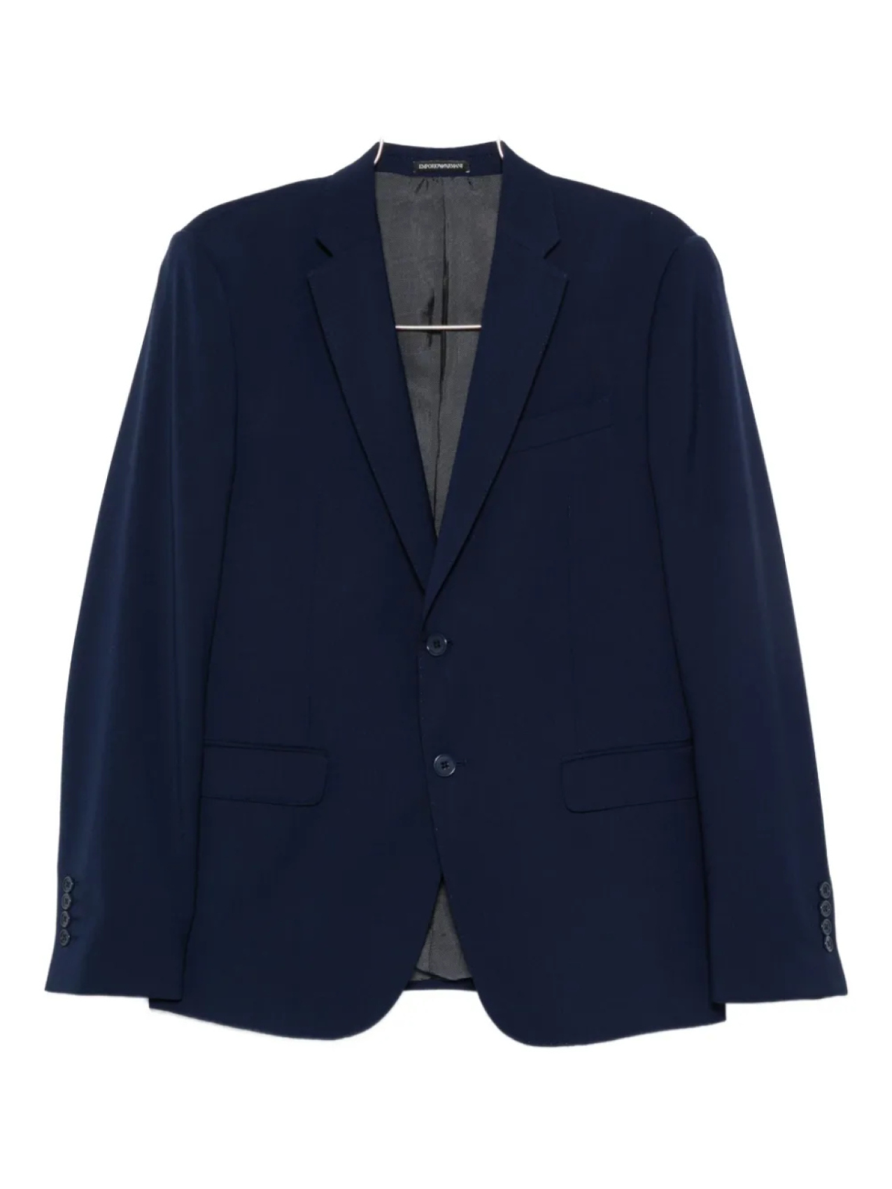 Однобортный костюм из натуральной шерсти Emporio Armani, синий
Однобортный костюм из натуральной шерсти Emporio Armani, синий