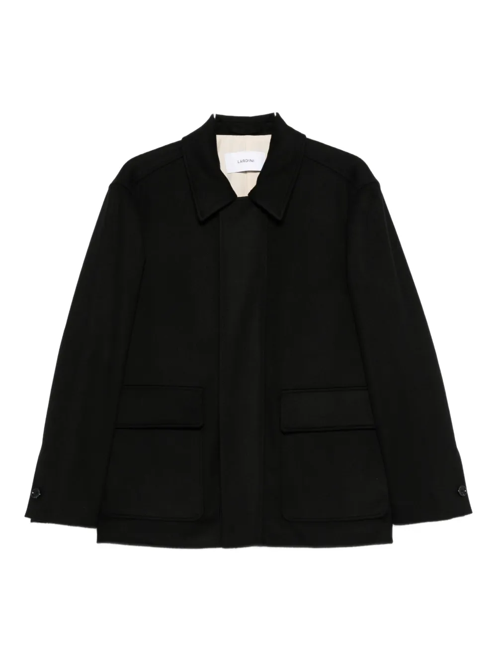 Пальто с накладным карманом и воротником Lardini, черный
Пальто с накладным карманом и воротником Lardini, черный