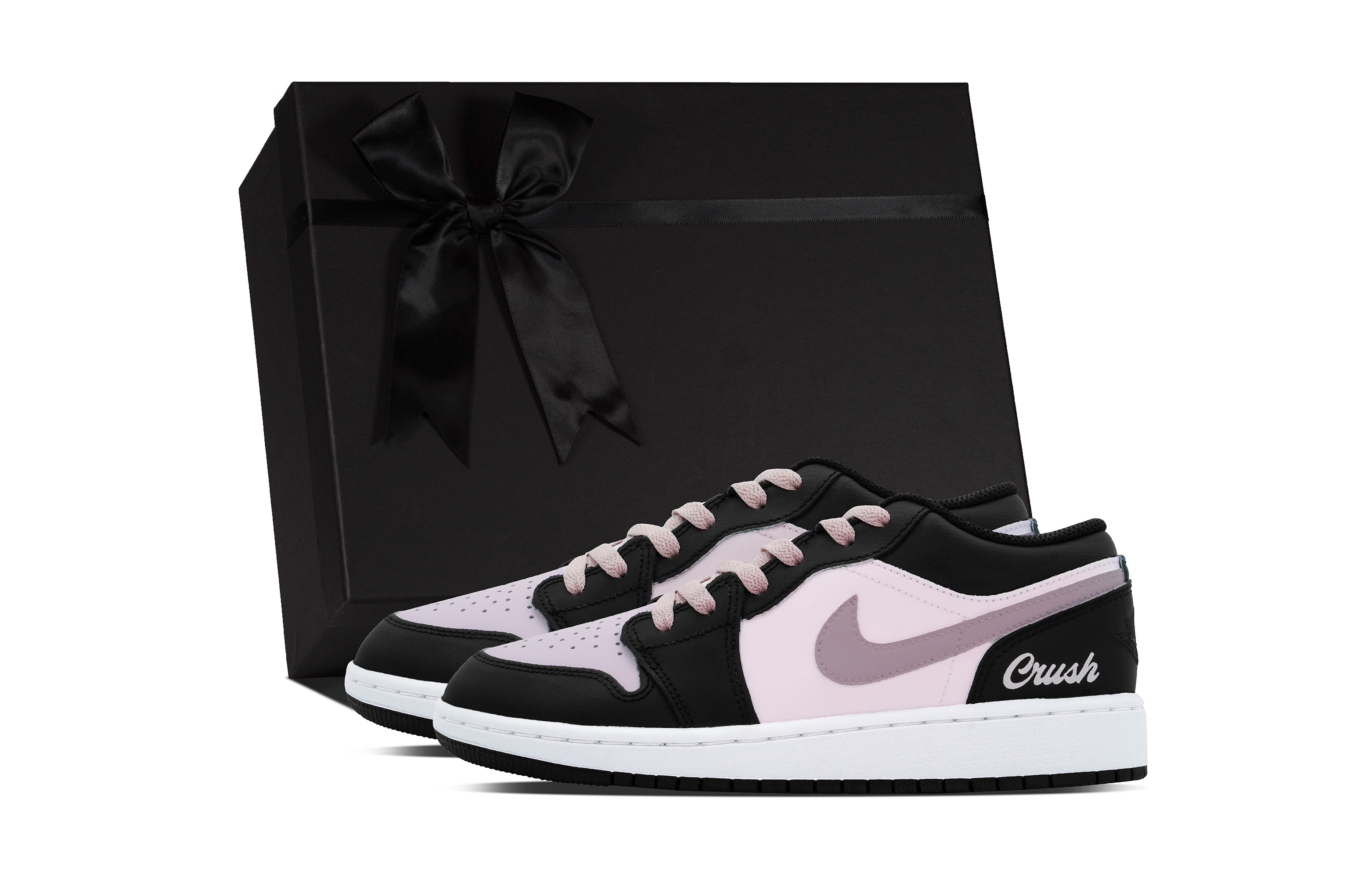 Детские баскетбольные кроссовки Air 1 с противоскользящим износостойким верхом и низким верхом для подростков Jordan, черный/розовый 
Детские баскетбольные кроссовки Air 1 с противоскользящим износостойким верхом и низким верхом для подростков Jordan, черный/розовый