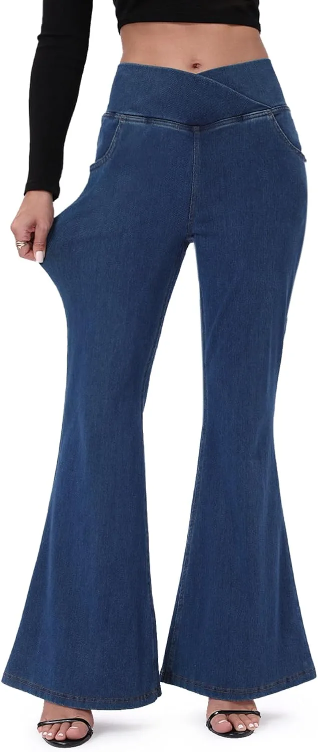 Женские джинсы Bell Bottom с высокой талией, эластичные, с карманами TONIRY
Женские джинсы Bell Bottom с высокой талией, эластичные, с карманами TONIRY