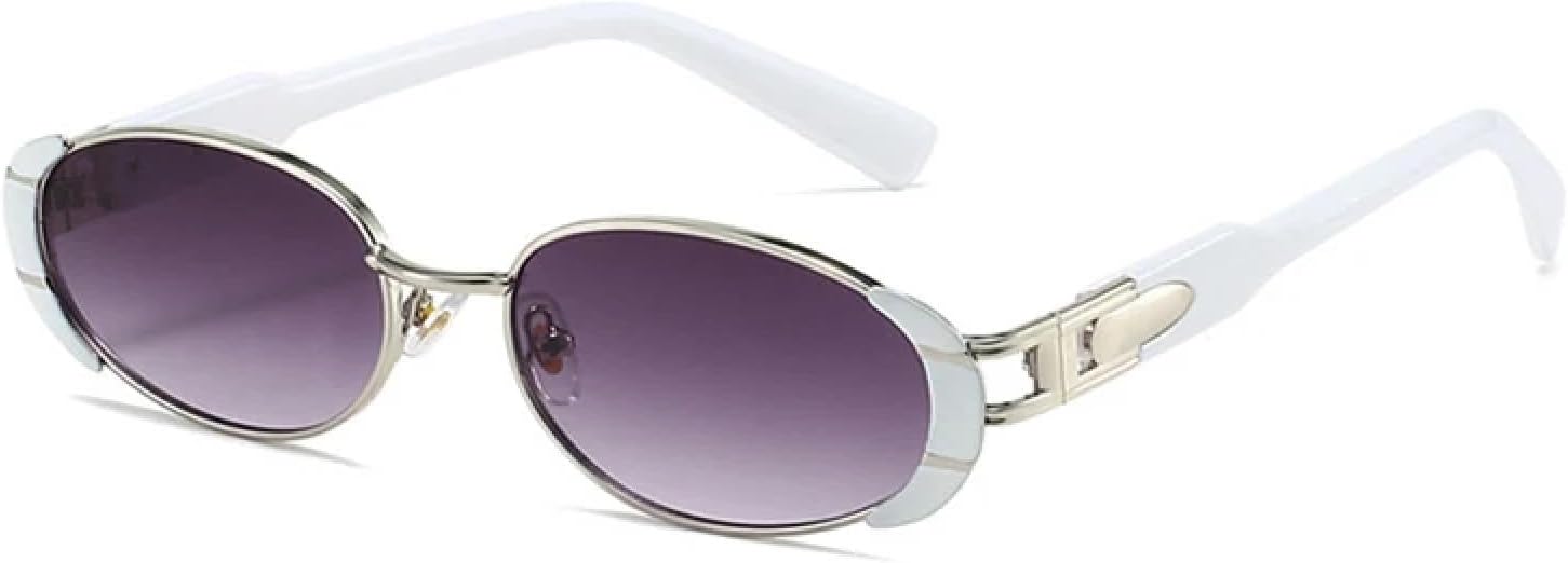 Ретро овальные солнцезащитные очки для женщин, модные градиентные очки с защитой от УФ-излучения UV400, мужские солнцезащитные очки в стиле панк TVTBBVV, Silver White Gray
Ретро овальные солнцезащитные очки для женщин, модные градиентные очки с защитой от УФ-излучения UV400, мужские солнцезащитные очки в стиле панк TVTBBVV, Silver White Gray