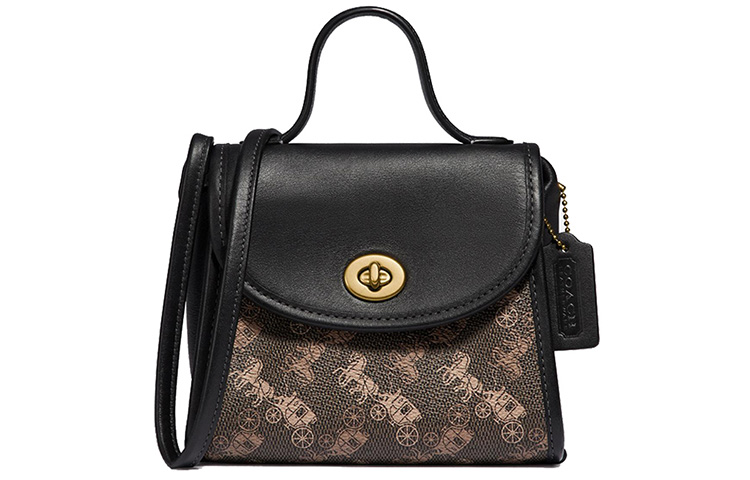 COACH Замковая сумка из лакированной кожи с покрытием из телячьей кожи, плечевая сумка, маленькая кроссбоди для женщин в коричневом и черном цвете
COACH Замковая сумка из лакированной кожи с покрытием из телячьей кожи, плечевая сумка, маленькая кроссбоди для женщин в коричневом и черном цвете