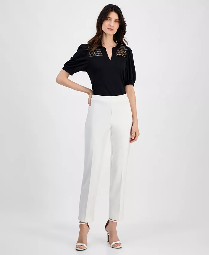 Женские брюки с прямой посадкой и манжетами на щиколотке Anne Klein, белый
Женские брюки с прямой посадкой и манжетами на щиколотке Anne Klein, белый