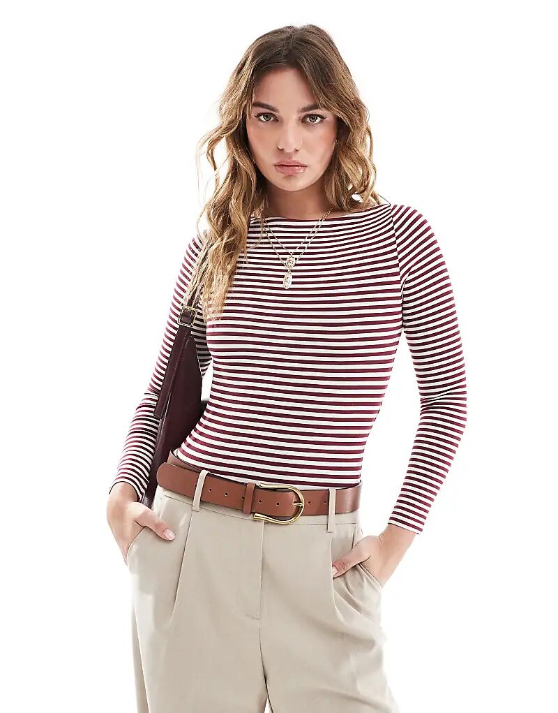 Боди с длинными рукавами и вырезом-лодочкой в полоску Miss Selfridge
Боди с длинными рукавами и вырезом-лодочкой в полоску Miss Selfridge