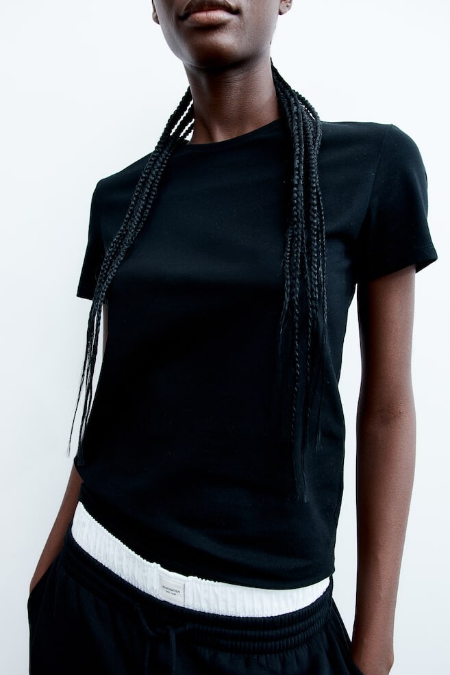 Футболка, облегающая фигуру H&M, черный
Футболка, облегающая фигуру H&M, черный