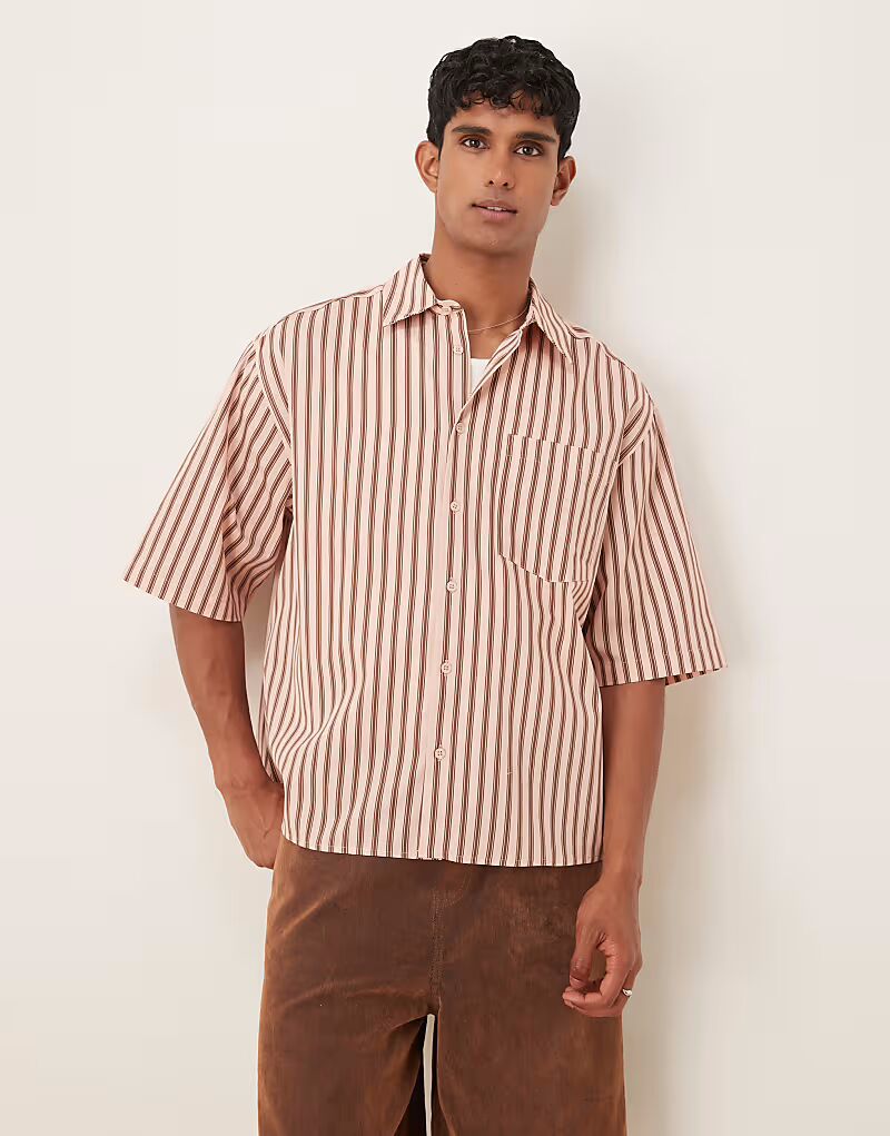 Рубашка свободного кроя в розовую полоску Asos Design
Рубашка свободного кроя в розовую полоску Asos Design