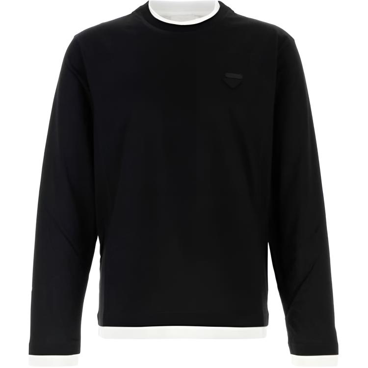 Двухслойная футболка с длинными рукавами PRADA, черный
Двухслойная футболка с длинными рукавами PRADA, черный