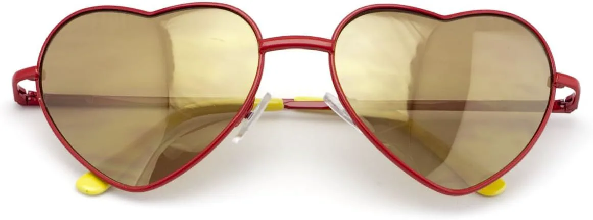 Женские солнцезащитные очки VWE в металлической оправе в форме сердца с зеркальными линзами, в стиле «Купидон Лолита» Vision World Eyewear, Red and Yellow
Женские солнцезащитные очки VWE в металлической оправе в форме сердца с зеркальными линзами, в стиле «Купидон Лолита» Vision World Eyewear, Red and Yellow