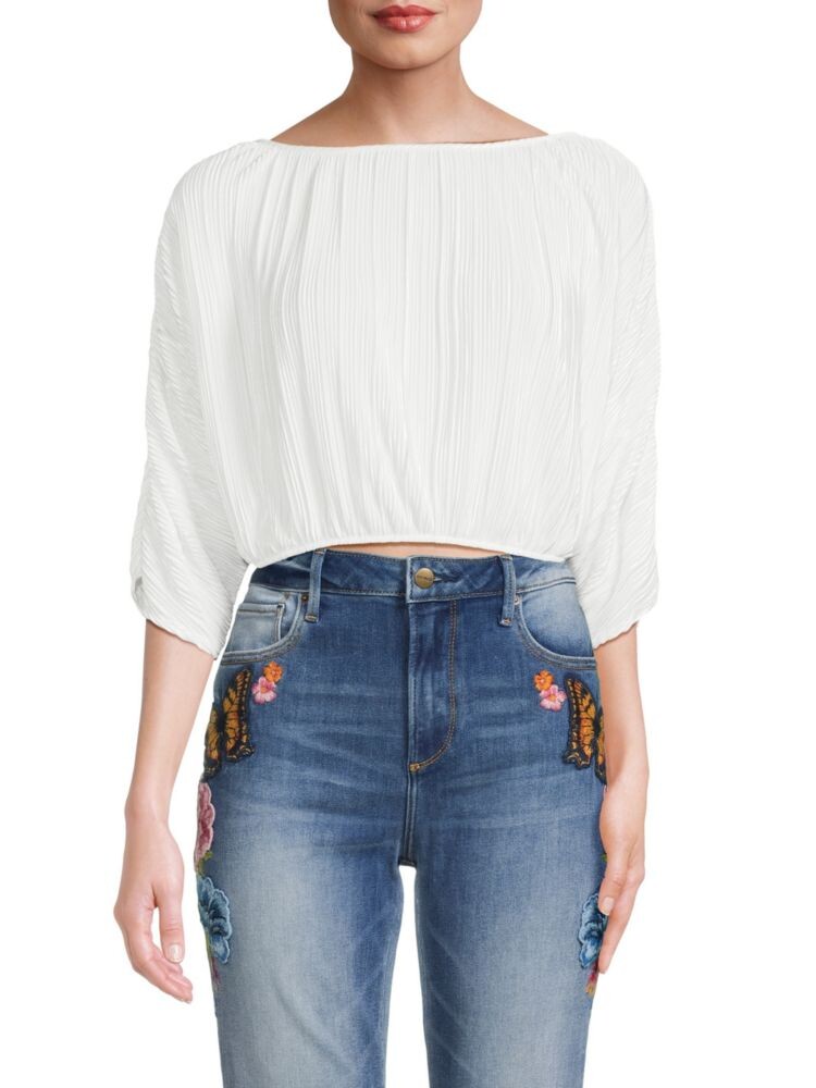 Плиссированный укороченный топ со складками Renee C., белый
Плиссированный укороченный топ со складками Renee C., белый