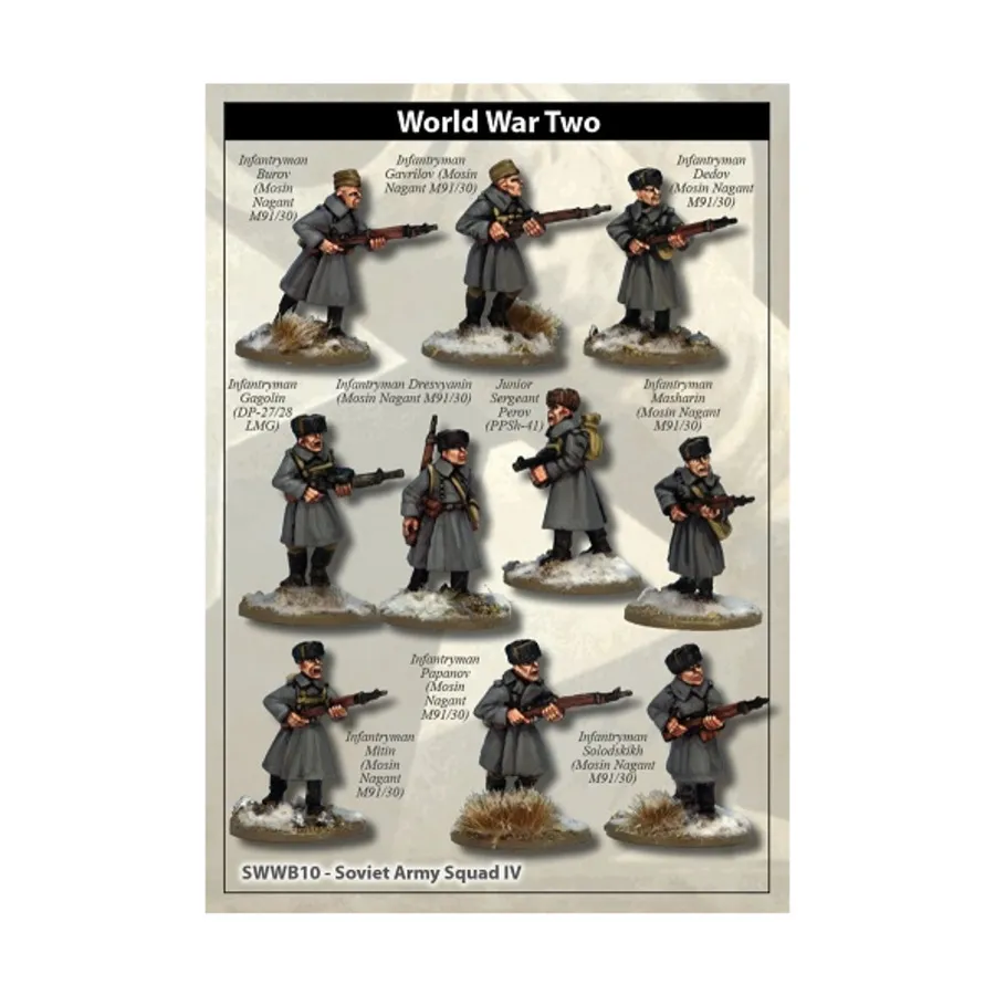 Советский пехотный отряд IV, WWII Miniatures - Soviet Forces (28mm) (Artizan Designs)
Советский пехотный отряд IV, WWII Miniatures - Soviet Forces (28mm) (Artizan Designs)