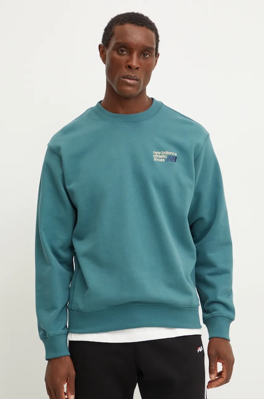 Хлопковая толстовка New Balance, зеленый
Хлопковая толстовка New Balance, зеленый