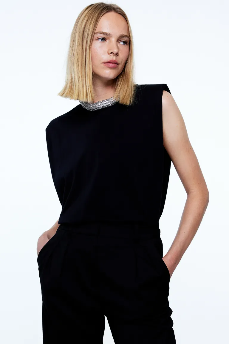 Зауженные брюки H&M, черный
Зауженные брюки H&M, черный