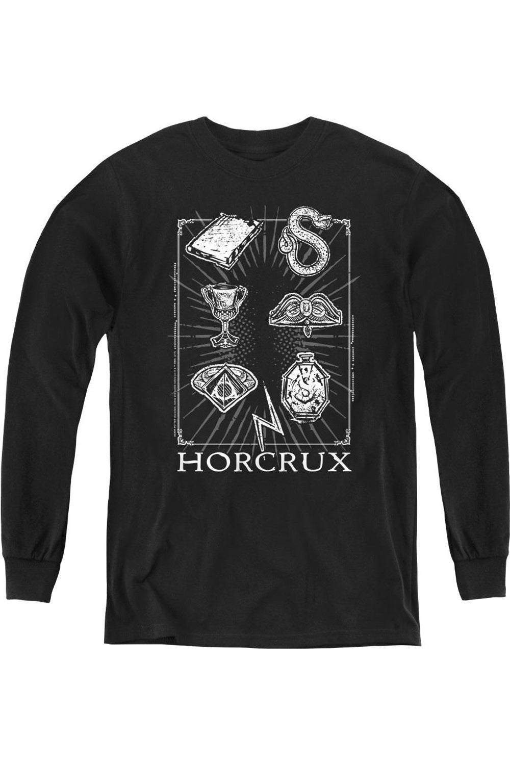 Футболка с символами крестражей Гарри Поттера, длинный рукав, молодежная Gildan, черный
Футболка с символами крестражей Гарри Поттера, длинный рукав, молодежная Gildan, черный