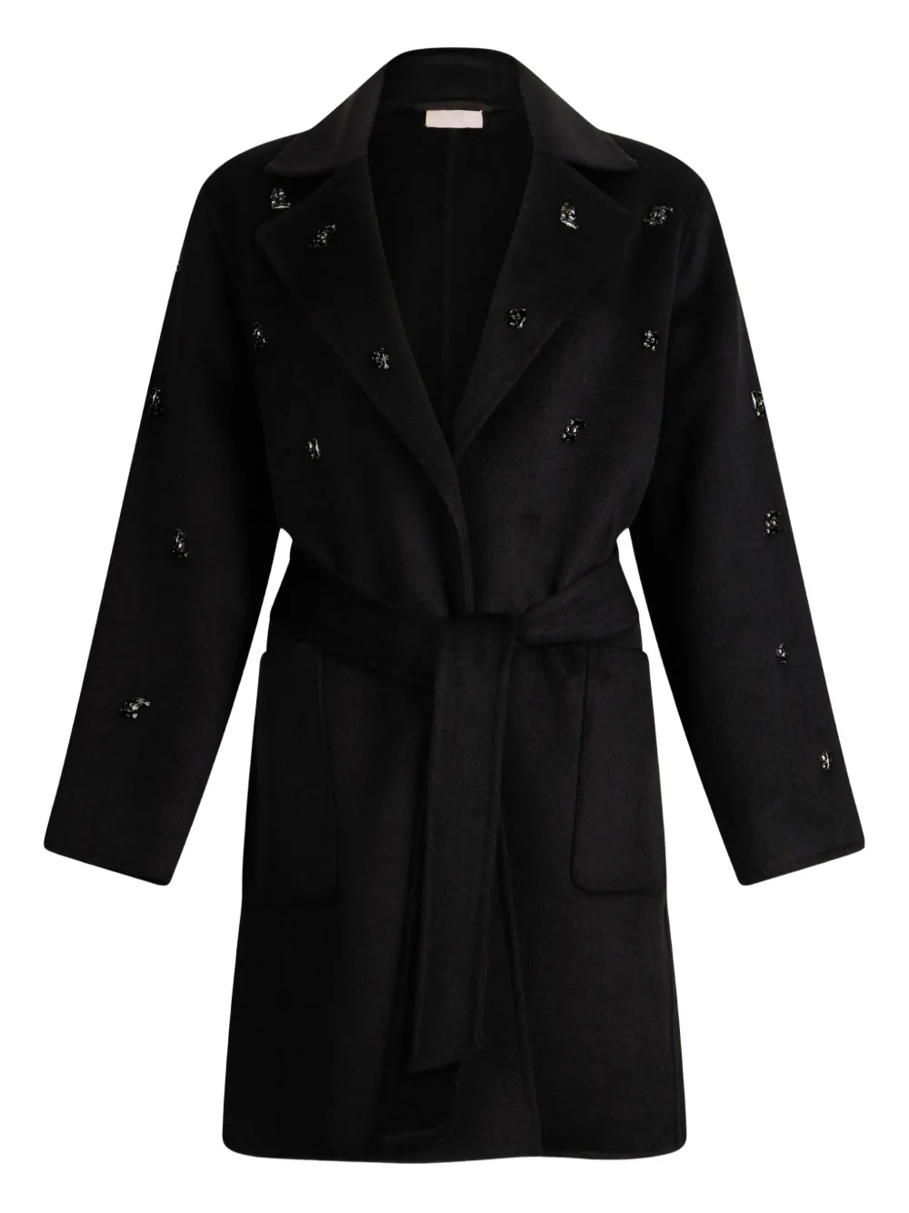 Шерстяное пальто с вышивкой из украшений LIU JO, черный
Шерстяное пальто с вышивкой из украшений LIU JO, черный