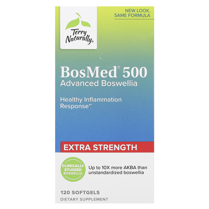 Terry Naturally, BosMed 500, босвеллия повышенной эффективности, 500 мг, 120 мягких таблеток
Terry Naturally, BosMed 500, босвеллия повышенной эффективности, 500 мг, 120 мягких таблеток