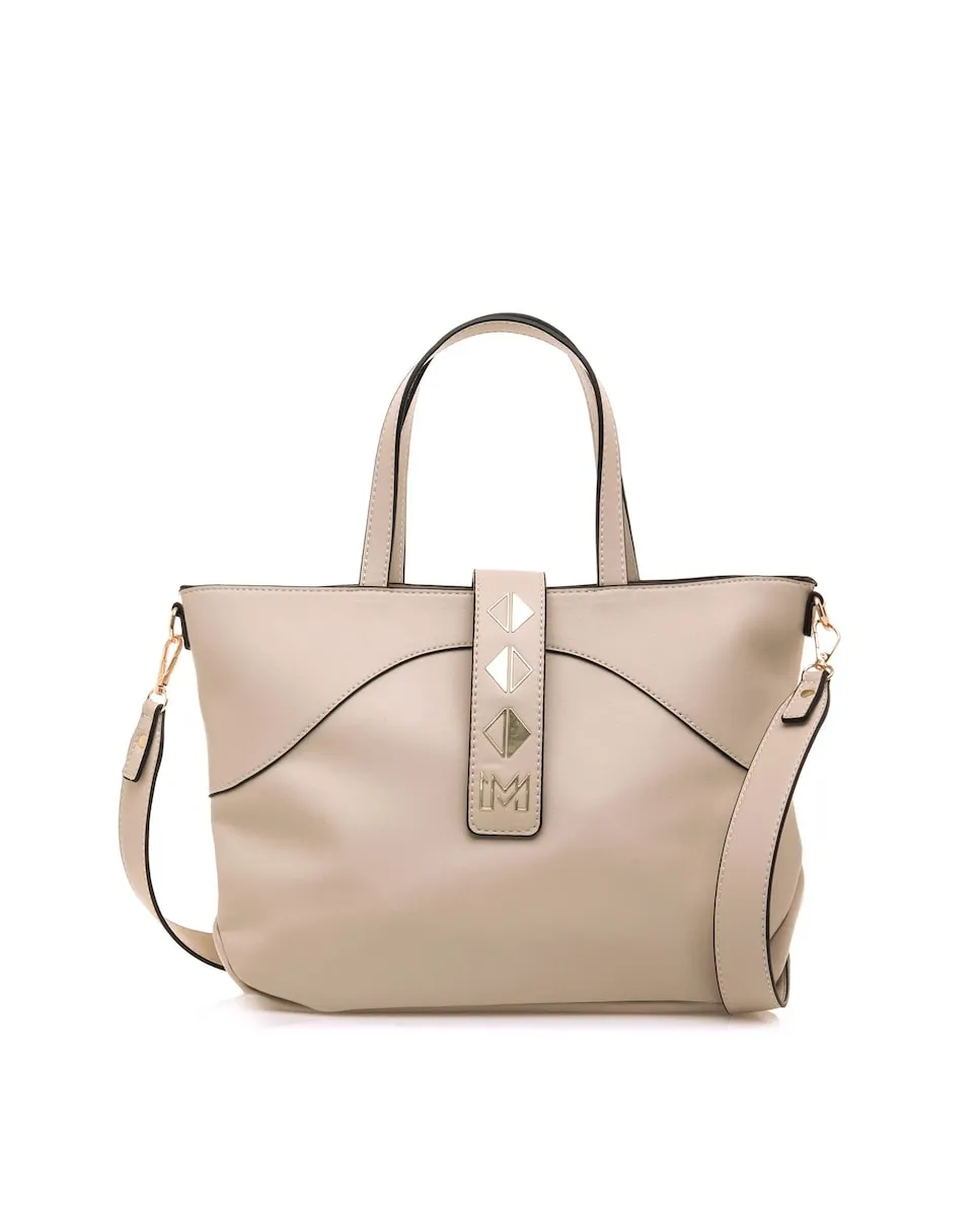 Женская сумочка с золотыми деталями Mariamare, бежевый 
Женская сумочка с золотыми деталями Mariamare, бежевый