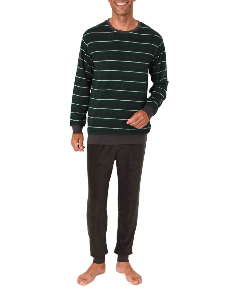 NORMANN Пижама из махровой ткани с длинными рукавами и манжетами, зеленого цвета
NORMANN Пижама из махровой ткани с длинными рукавами и манжетами, зеленого цвета