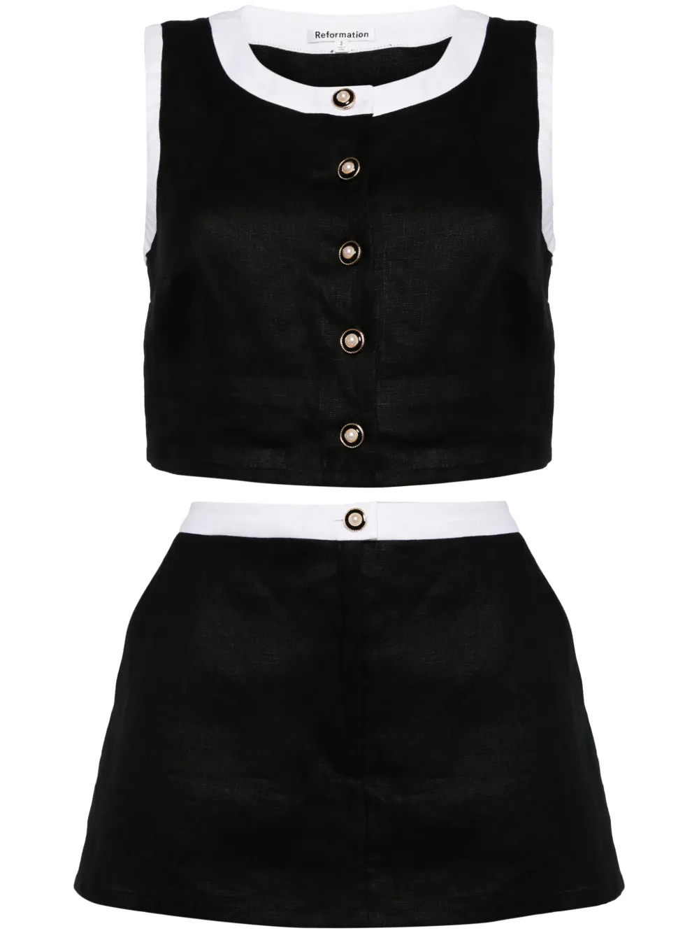 Льняной костюм-двойка Roxy Reformation, черный
Льняной костюм-двойка Roxy Reformation, черный