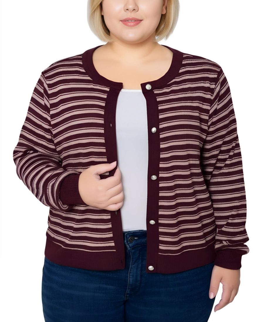Женский кардиган большого размера с длинными рукавами и ребристой текстурой NY Collection, Burgundy Tan Stripe
Женский кардиган большого размера с длинными рукавами и ребристой текстурой NY Collection, Burgundy Tan Stripe