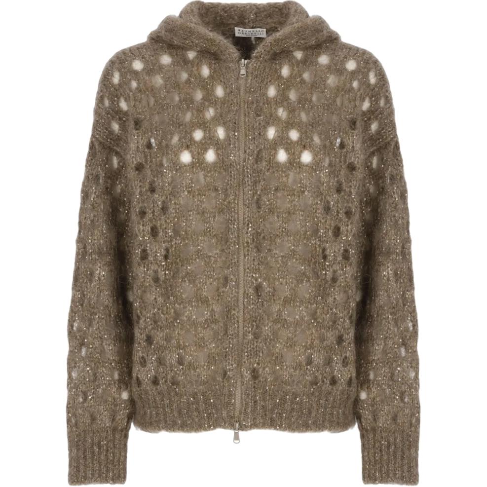 Кардиган с капюшоном и пайетками Brunello Cucinelli, коричневый
Кардиган с капюшоном и пайетками Brunello Cucinelli, коричневый
