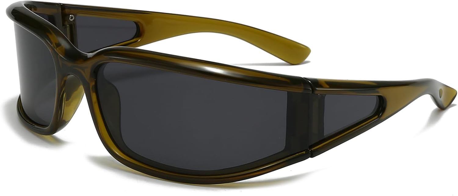 Поляризованные солнцезащитные очки LJCZKA с обтекаемой формой для женщин и мужчин, большие спортивные солнцезащитные очки в стиле Y2K, футуристические очки с защитой UV400, Olive Green
Поляризованные солнцезащитные очки LJCZKA с обтекаемой формой для женщин и мужчин, большие спортивные солнцезащитные очки в стиле Y2K, футуристические очки с защитой UV400, Olive Green