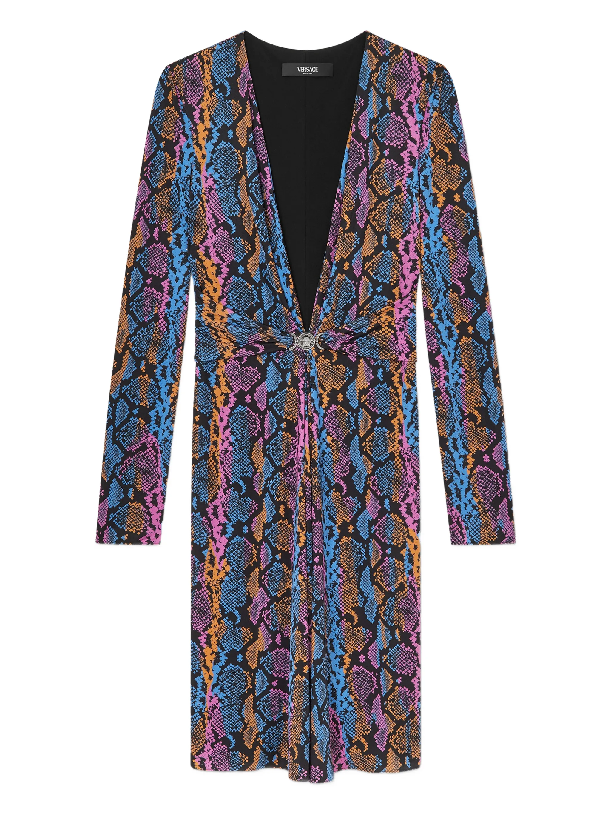Платье миди со змеиным принтом Versace, черный
Платье миди со змеиным принтом Versace, черный