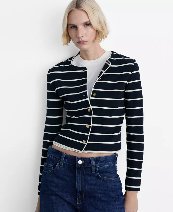 Женский кардиган-свитер с полосками MANGO, синий
Женский кардиган-свитер с полосками MANGO, синий