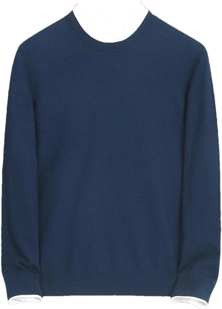 Осенний мужской тонкий вязаный пуловер с круглым вырезом
Осенний мужской тонкий вязаный пуловер с круглым вырезом