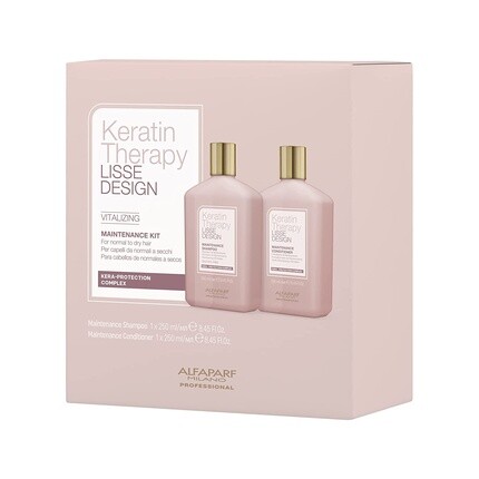 Keratin Therapy Lisse Design Vitalizing Kit Шампунь и кондиционер без сульфатов, 8,45 жидких унций каждый, Alfaparf Milano
Keratin Therapy Lisse Design Vitalizing Kit Шампунь и кондиционер без сульфатов, 8,45 жидких унций каждый, Alfaparf Milano