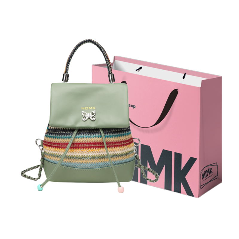 NOMK Маленький женский рюкзак черный серебристый, Green
NOMK Маленький женский рюкзак черный серебристый, Green