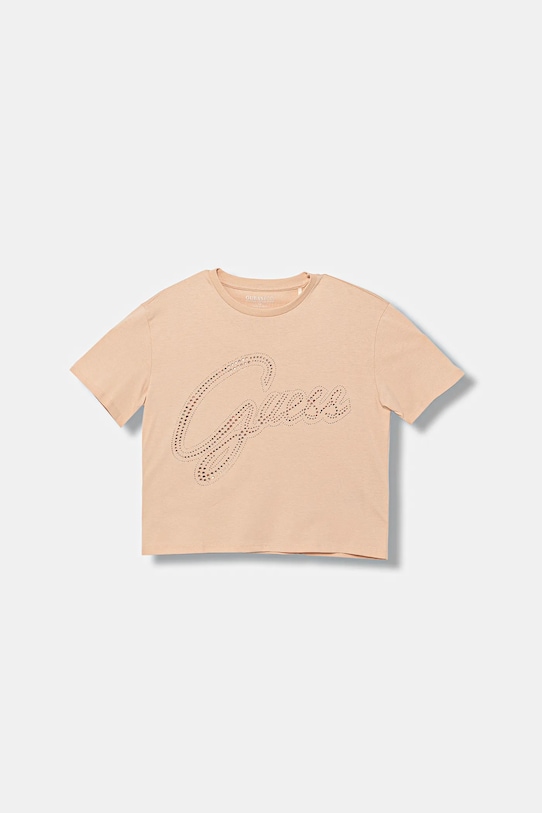 Детская хлопковая футболка Guess, бежевый
Детская хлопковая футболка Guess, бежевый