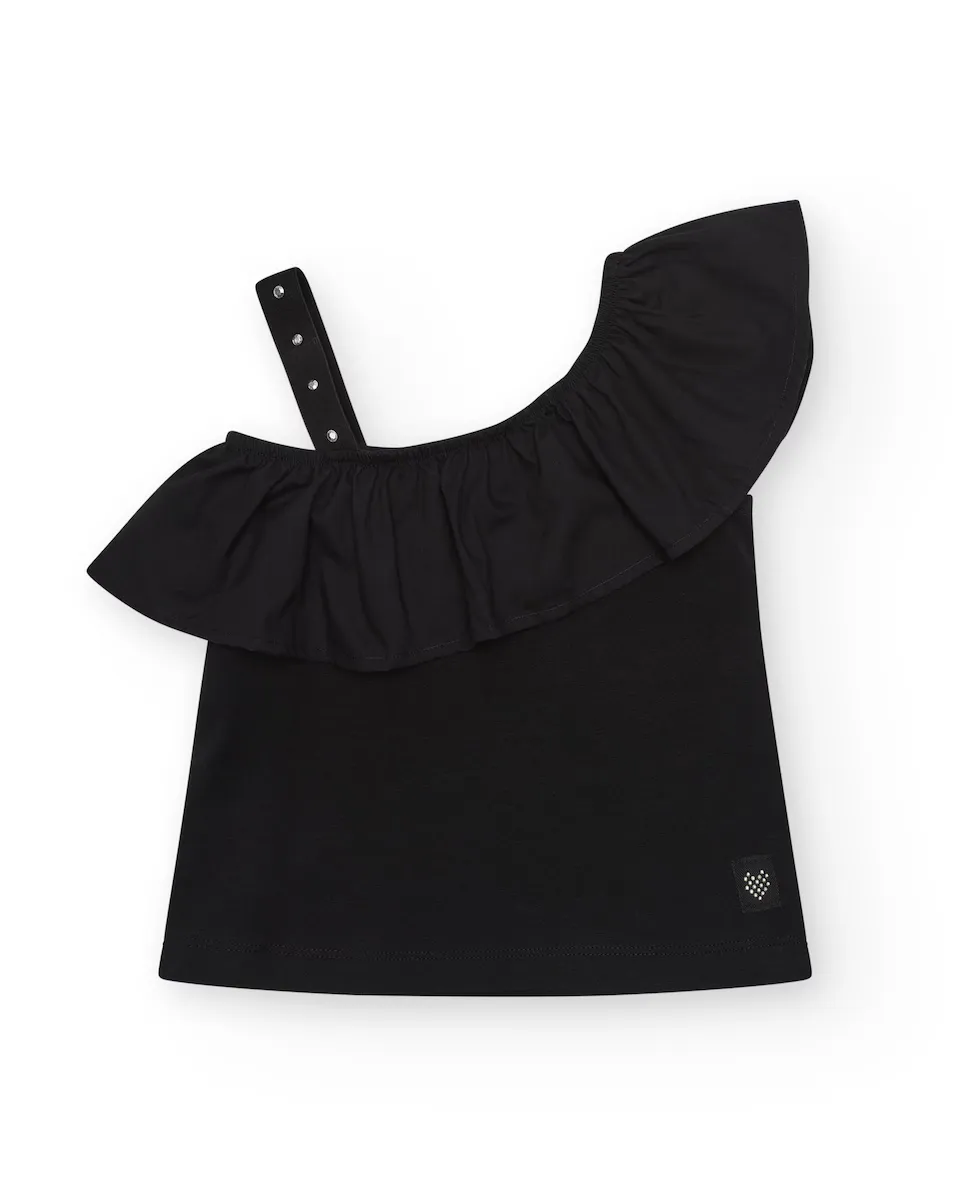 Ассиметричный топ для девочек с заклепками Tuc tuc, чёрный
Ассиметричный топ для девочек с заклепками Tuc tuc, чёрный