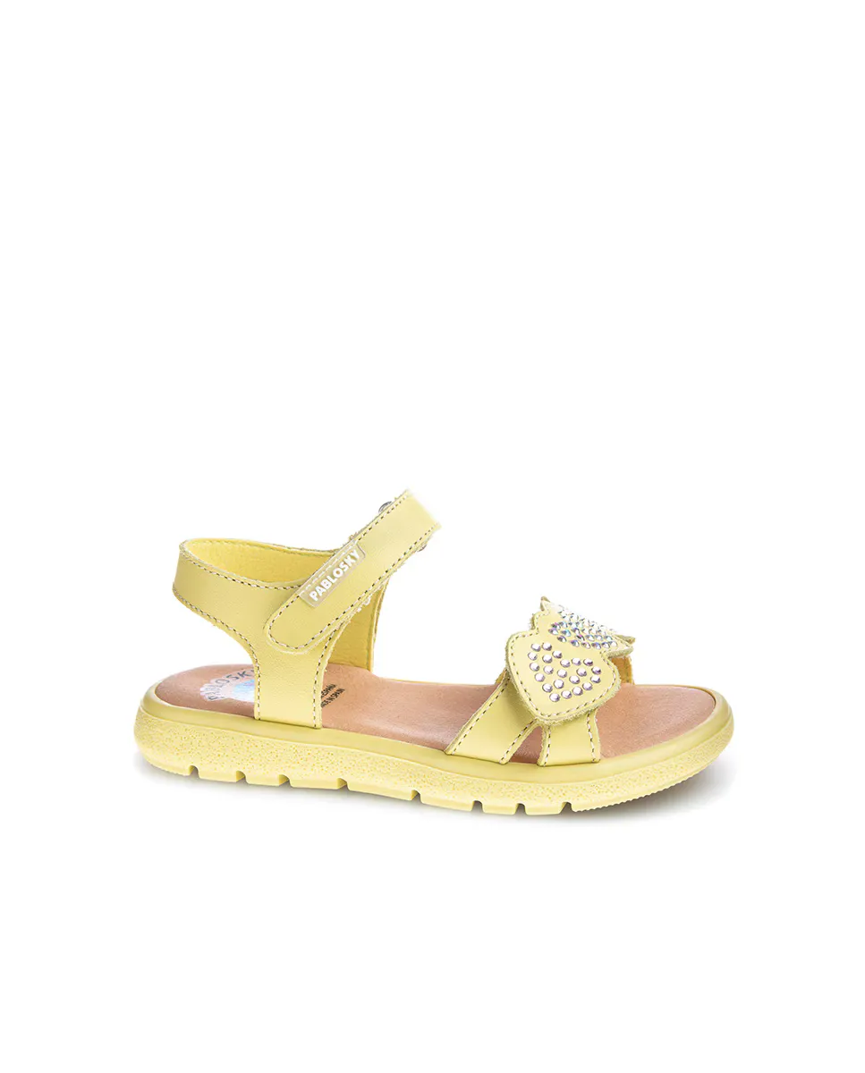Кожаные сандалии для девочек на застежке-липучке Pablosky, желтый
Кожаные сандалии для девочек на застежке-липучке Pablosky, желтый