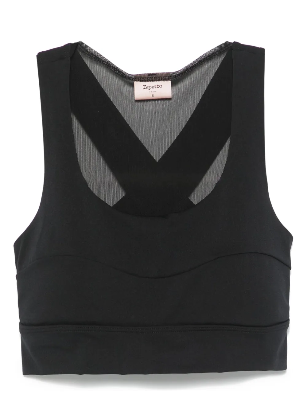 Спортивный бюстгальтер со вставкой из тюля Repetto, черный
Спортивный бюстгальтер со вставкой из тюля Repetto, черный