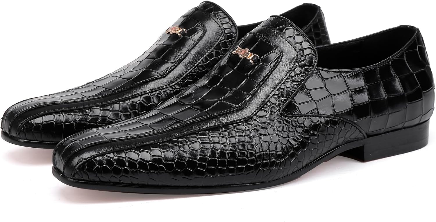 Кожаные туфли для мужчин, премиальные лоферы с тиснением под аллигатора и пряжкой Generic, черный
Кожаные туфли для мужчин, премиальные лоферы с тиснением под аллигатора и пряжкой Generic, черный