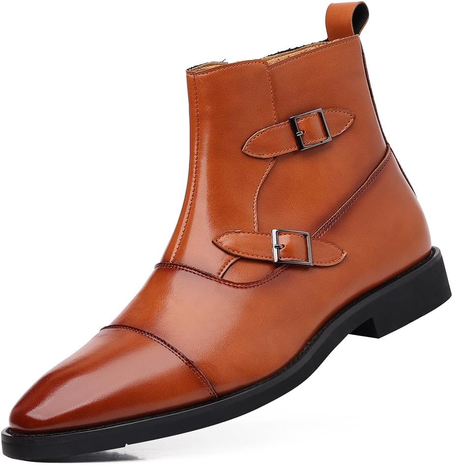 Мужские классические ботинки Santimon с пряжкой из кожи, боковая молния, с круглым носком, повседневные ботинки до щиколотки, коричневый
Мужские классические ботинки Santimon с пряжкой из кожи, боковая молния, с круглым носком, повседневные ботинки до щиколотки, коричневый