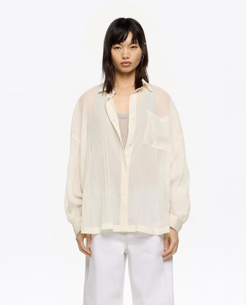 Женская плиссированная оверсайз рубашка Bimba Y Lola, бежевый
Женская плиссированная оверсайз рубашка Bimba Y Lola, бежевый